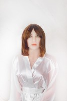 Perücke - rot, brünette, Mittelscheitel Perücke - rot, brünette, Mittelscheitel